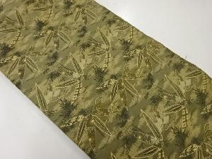 アンティーク　竹笹に松・青海波模様織出し丸帯（材料）
